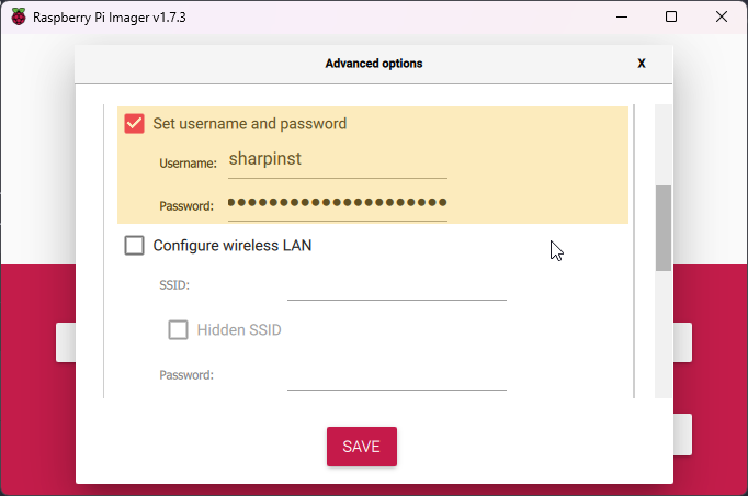 Set the install user